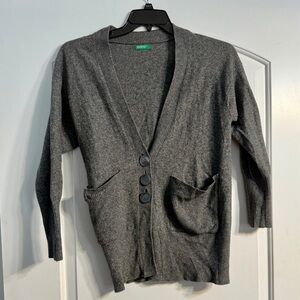 United Colors of Benetton Gray Wool Cardigan